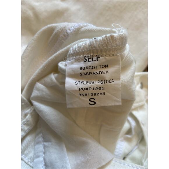 Saints & Hearts White Distressed Hem Wide Flare Leg Festival Boho Denim Jeans S - Picture 11 of 12